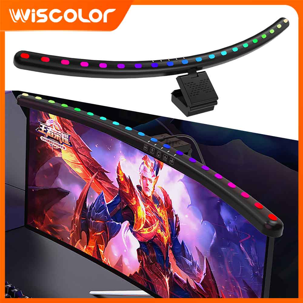 Retro Gaming Projector - Setup RGBIC Monitor Light Bar Dimmable