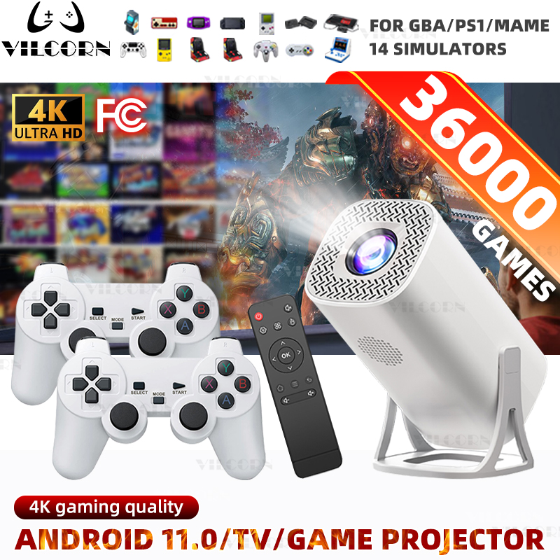 Retro Gaming Projector - Mini Projector Video Game Console 36000