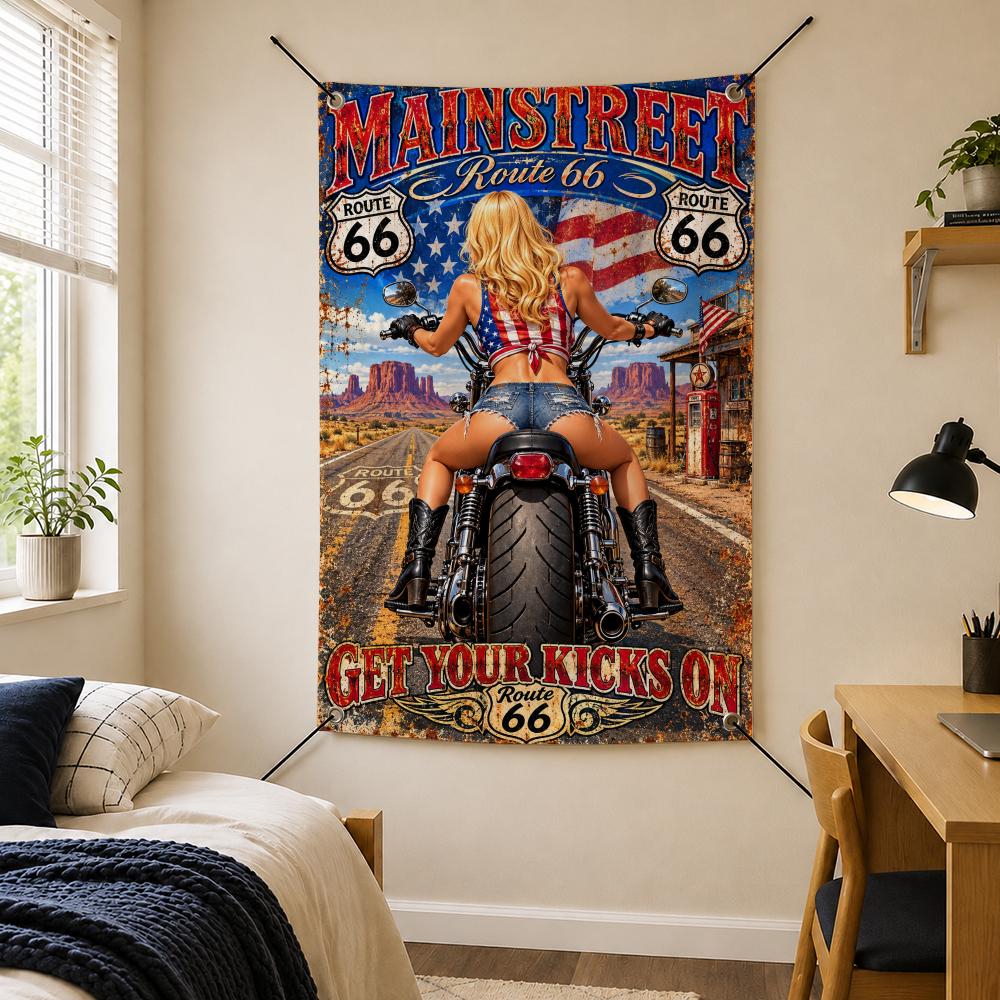 Retro Travel R-Route 66 Vintag - Retro Gaming Banner ulasan dan harga