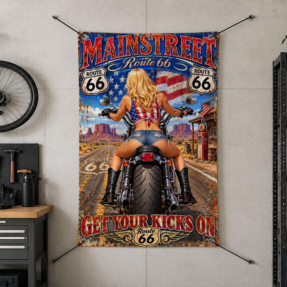 Retro Travel R-Route 66 Vintag - Retro Gaming Banner ulasan dan harga